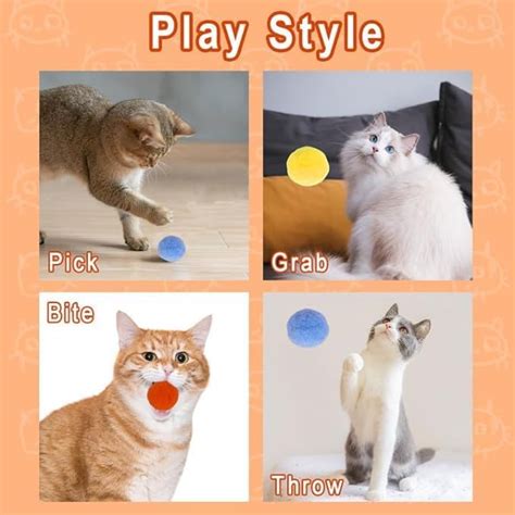 HYUNWL Colorful And Exciting Cat Pompom Ball Set For Indoor Play