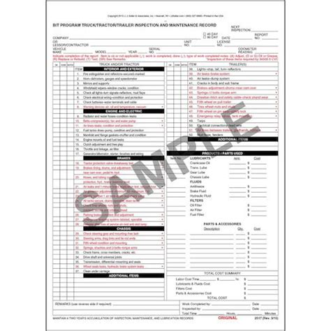 Printable Tractor Maintenance Checklist Template Free Templates Printable