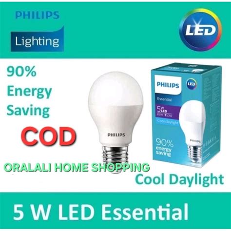 Jual Lampu Philips Led Essential W Putih Cool Daylight K Shopee