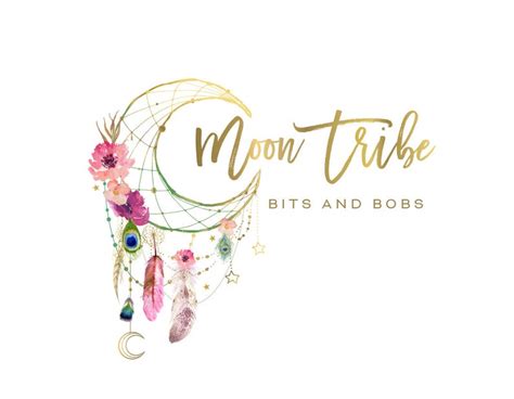 Boho Logo Bohemian Logo Design Dreamcatcher Logo Branding Package