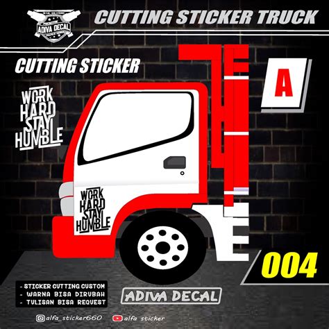 Jual STIKER PINTU SAMPING TRUK STICKER TRUCK TYPOGRAPHY CANTER ELF HINO