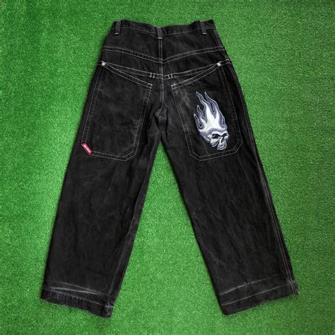 Y2k Vintage Jnco Jeans Flaming Skull Black Denim Depop