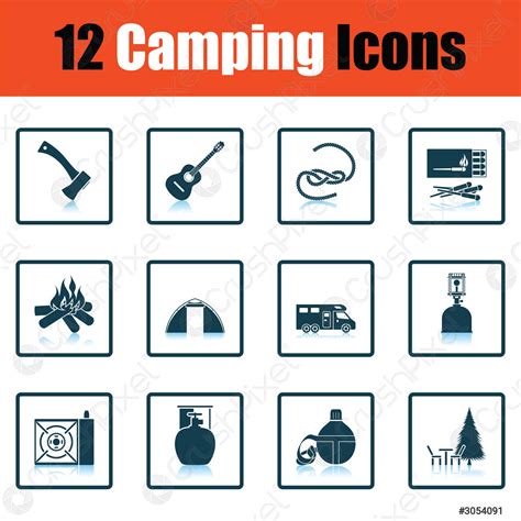 Conjunto De Iconos De Camping Vector De Stock Crushpixel