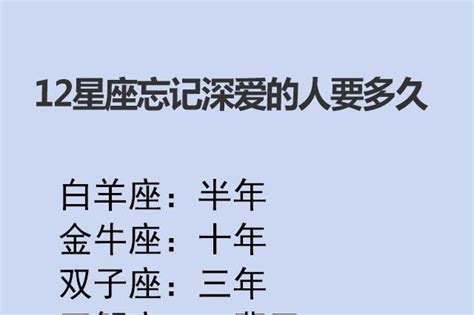 12星座忘记深爱的人要多久？十二星座这么做代表真的很爱你