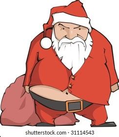 Angry Santa Clause Nude Fat Belly Stock Vector Royalty Free 31114543