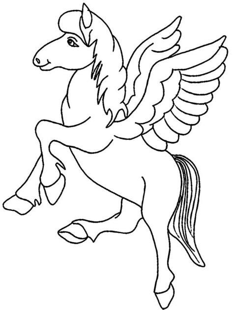 Unicornio Con Alas Para Colorear