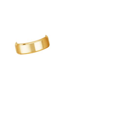 7 5mm Beveled Edge Matte Wedding Ring In 18K Yellow Gold