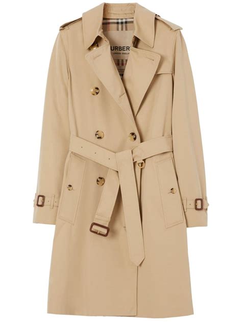 Burberry The Kensington Mid Length Trench Coat Neutrals Farfetch Uk