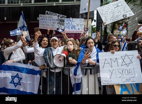 New York Usa Oktober Nach Dem Terroranschlag Der Hamas In