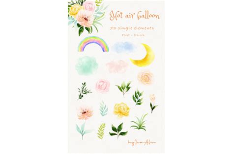 Hot Air Balloon Full Set By Heyiamalice Thehungryjpeg