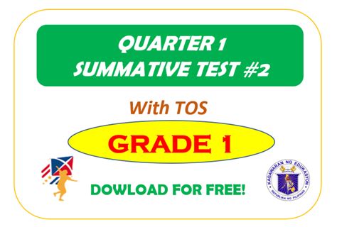 Summative Test 2 GRADE 1 Quarter 1 All Subjects With TOS DepED K