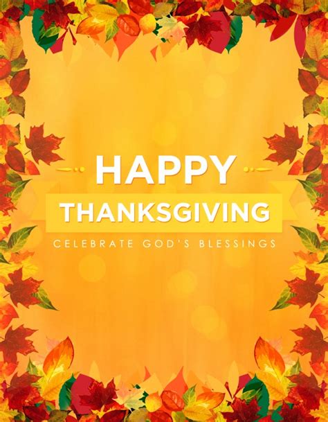 Happy Thanksgiving Blessings Church Flyer Template Flyer Templates