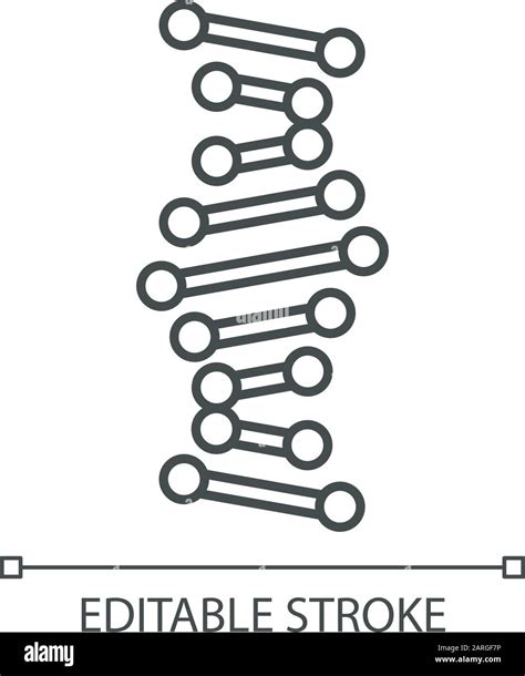 Dna Helix Linear Icon Connected Dots Lines Deoxyribonucleic Nucleic