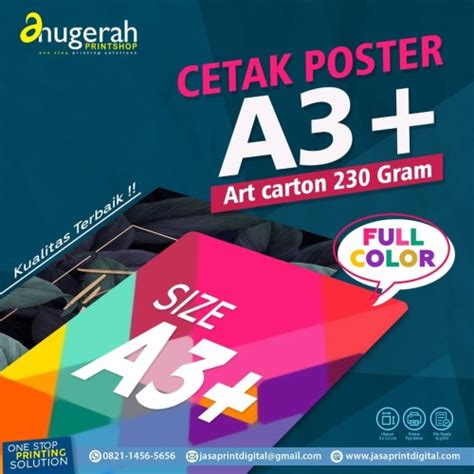 Jual Cetak Poster A3 Art Carton 230 Gram A6 Tanpa Laminasi