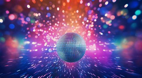 Disco Ball and Lights, Disco Ball on Abstract Colored Background, Disco ...