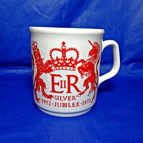 Silver Jubilee Mug Queen Elizabeth Ii Coffee Cup Etsy Uk