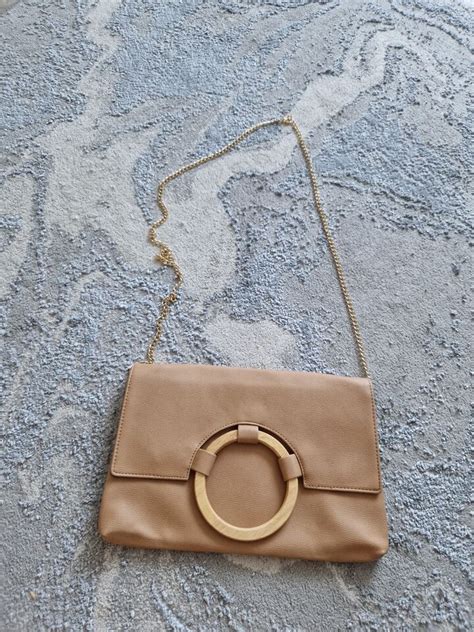 Primark Nude Shoulder Bag With Gold Chain Ebay