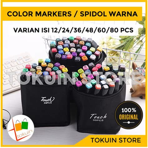 Jual Spidol Warna Warni Art Brush Color Marker Pen Gambar Sketsa Touch