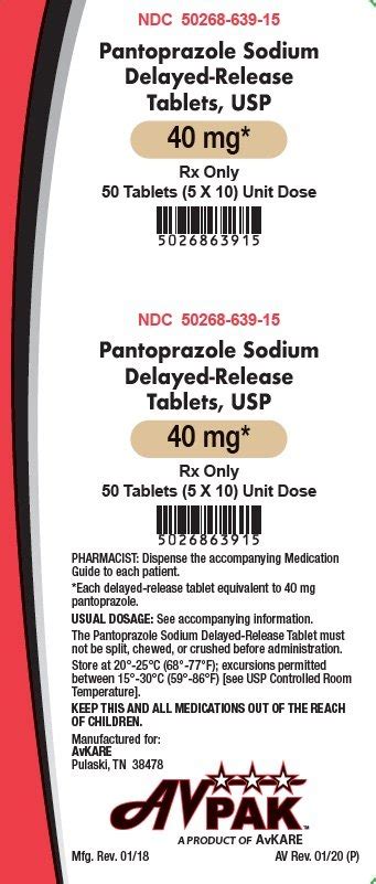 Rx Item Pantoprazole 40MG 50 Tab By Avkare Pharma USA UD GEN Proronix