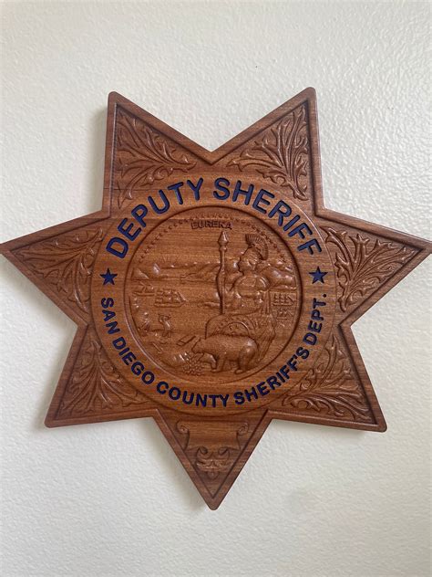 Sdso Badge San Diego County Sheriffs Department Wood Badge Police Badge Law Enforcement