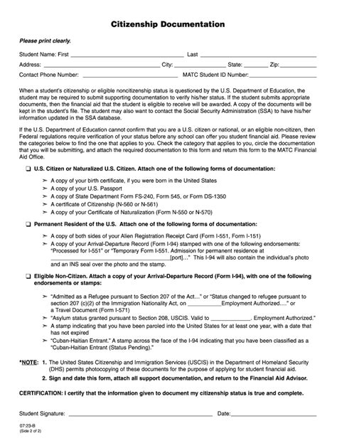 Fillable Online Matc Citizenship Information Sheet Matc Fax Email