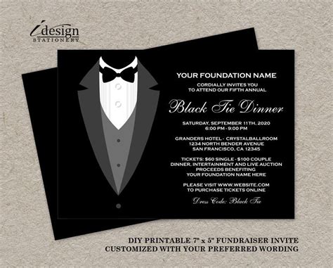 Black Tie Dinner Invitation