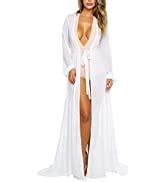 Viottiset Damen Strandkleid Bikini Cover Up Mit Lange Rmel Sommer