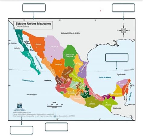 Print Map Quiz Elementos de un mapa geografía 1º Educación