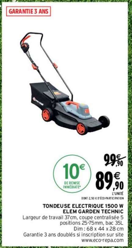 Promo Tondeuse Lectrique W Elem Garden Technic Chez Intermarch