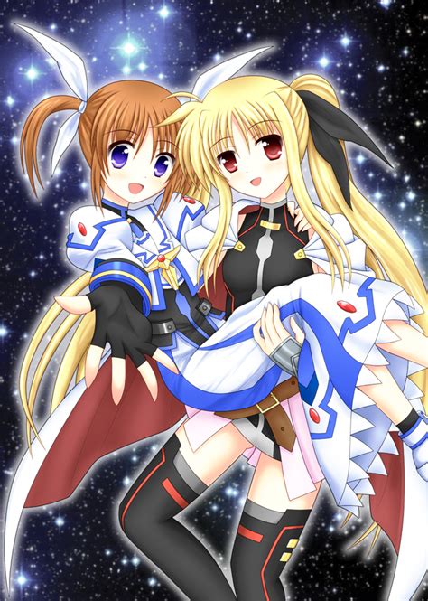 Fate Testarossa Takamachi Nanoha Takamachi Nanoha And Fate