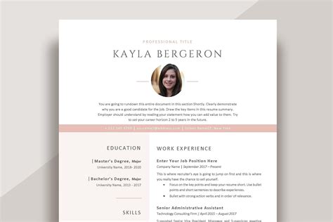 Sorority Resume Template Masterbundles