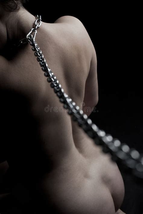 Nude Submissive Chained Woman Bondage Act Stock Image Image Of Dark Black