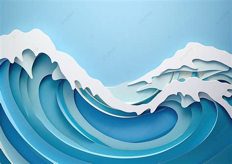 Paper Waves On A Blue Background, Season, High Resolution, Water ...