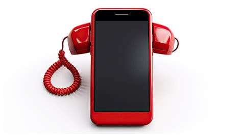 Premium AI Image | a red phone with a red cord is on a white background.