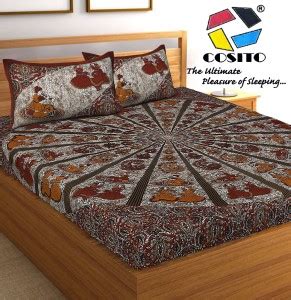 Cosito 144 TC Cotton Double Jaipuri Prints Flat Bedsheet Buy Cosito