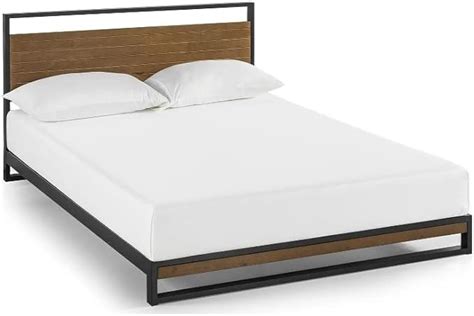 Zinus Ironline Metal And Wood Platform Bed With Headboard Box Spring