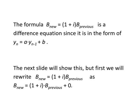 Ppt The Solution Of A Difference Equation For A Compound Interest