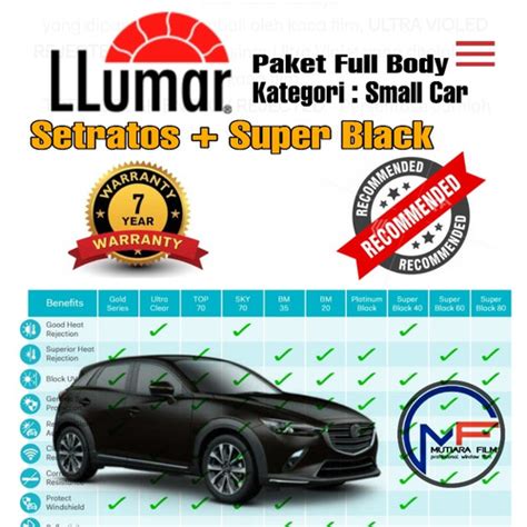 Jual Kaca Film Llumar Stratos Super Black Small Car Full Body S