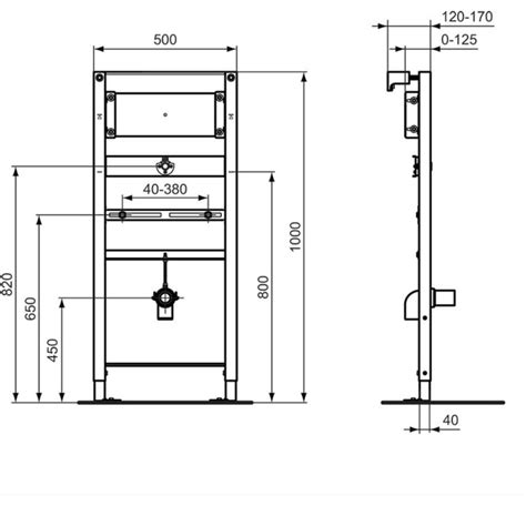 Ideal Standard Prosys Wall Hung Urinal Frame R016367 1150mm White