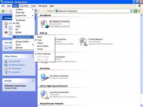 Windows Xp Network Connections