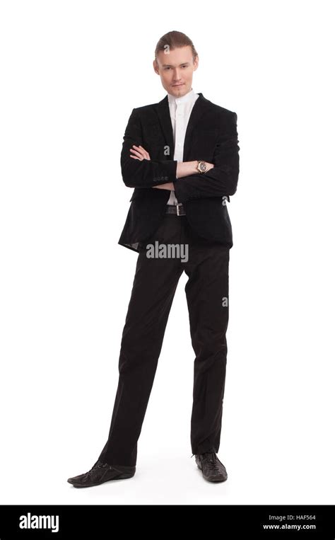 man in business suit standing on an isolated background Stock Photo - Alamy