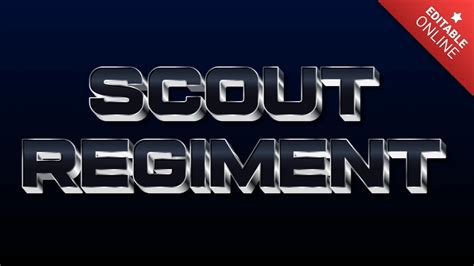 Scout Regiment Efecto 3D En Acero Cromado Plateado Generador De