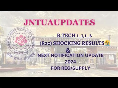 Jntua B Tech Results Next Notification Update Youtube