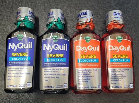 Vicks Nyquil And Dayquil Severe Combo 2 Bottles Of Each Free Shipping