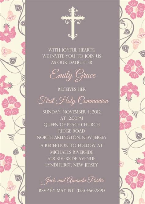 First Communion Invitation Wording - Collegio Sanlorenzo Template