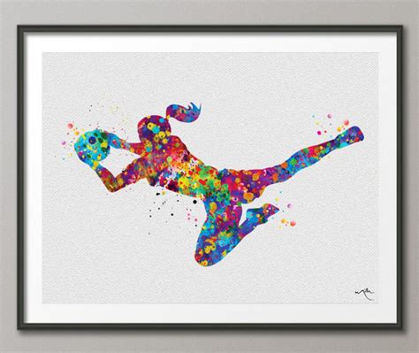 Soccer Girl Watercolor Print Female Soccer Gift Soccer Art | Etsy