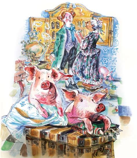 Иллюстрация Д. Фонвизин "Недоросль" в стиле книжная