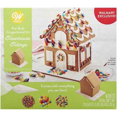 Wilton Pre Built Townhouse Tidings Christmas Gingerbread Kit 6 Piece