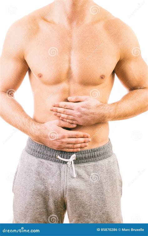 Man With Stomach Pain Stock Photo Image Of Abdominal 85870286