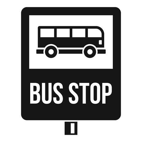 Bus Stop Traffic Sign Icon Simple Style Vector Art At Vecteezy